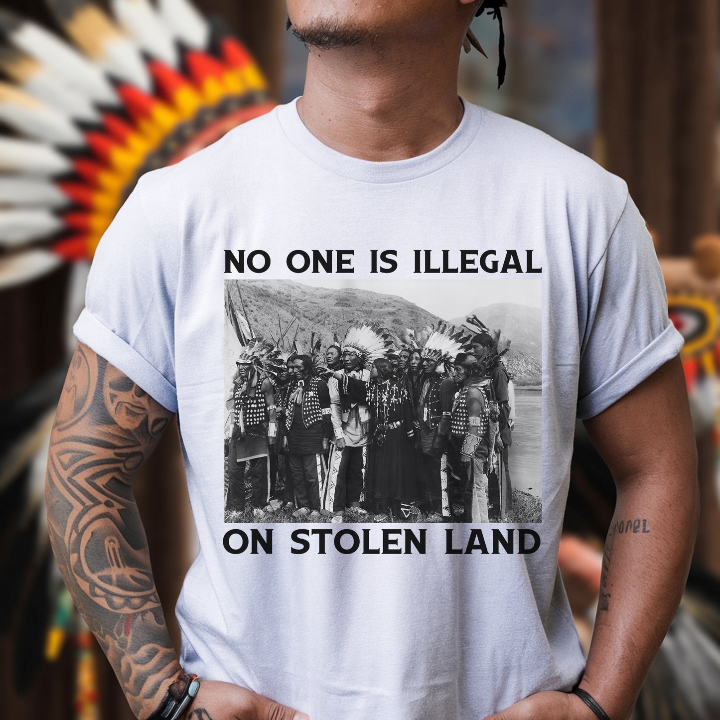 No One Is Illegal On Stolen Land Historical Truth Unisex T-Shirt/T-Shirt V-Neck/Hoodie/Sweatshirt