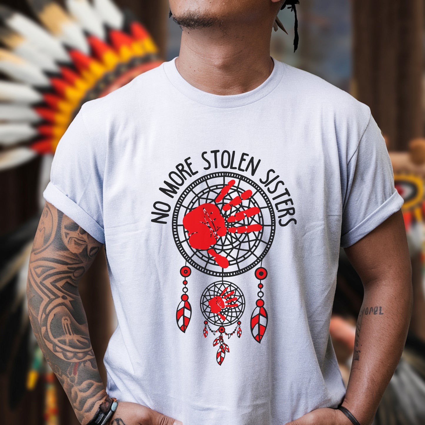 No More Stolen Sisters Red Handprint - MMIW Unisex T-Shirt/Hoodie/V-Neck/Sweatshirt