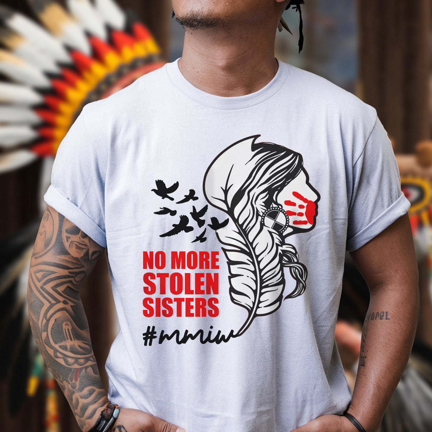 No More Stolen Sisters - MMIW Unisex Hoodie/T-Shirt/T-Shirt V-Neck/Sweatshirt - Support Missing Indigenous Women