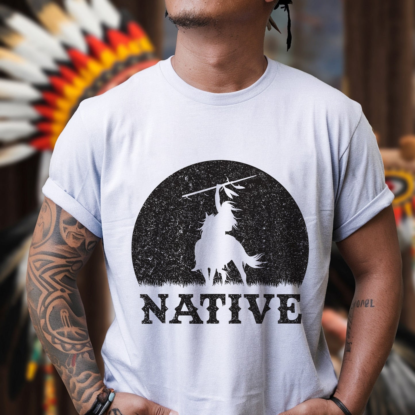 Native American Tribal Chief Riding Horse Unisex T-Shirt/Hoodie/Sweatshirt