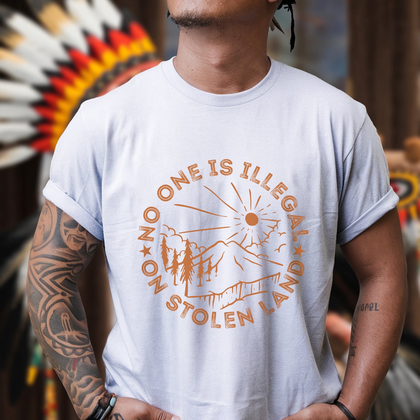 No One Is Illegal On Stolen Land Awareness Unisex T-Shirt/T-Shirt V-Neck/Hoodie/Sweatshirt