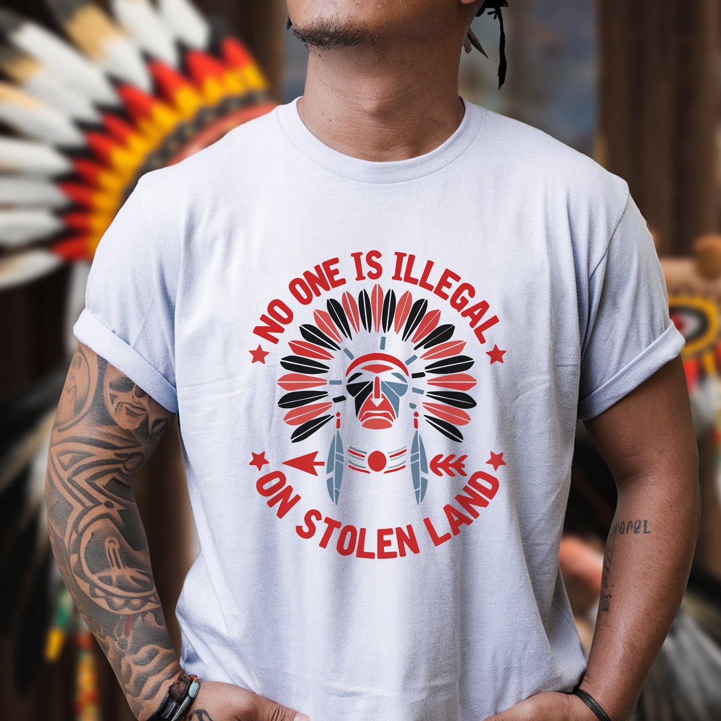 No One Is Illegal on Stolen Land - MMIW Unisex T-shirt/Hoodie/V-Neck/Sweatshirt