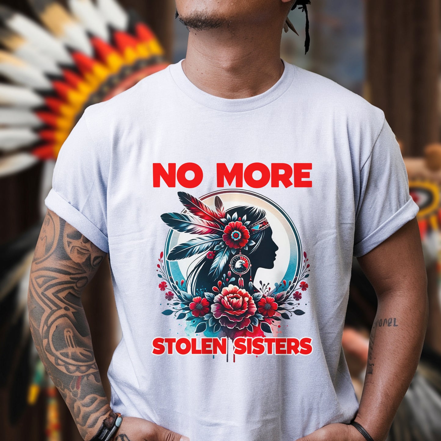 No More Stolen Sisters With Flowers - MMIW Unisex T-Shirt/Hoodie/V-Neck/Sweatshirt