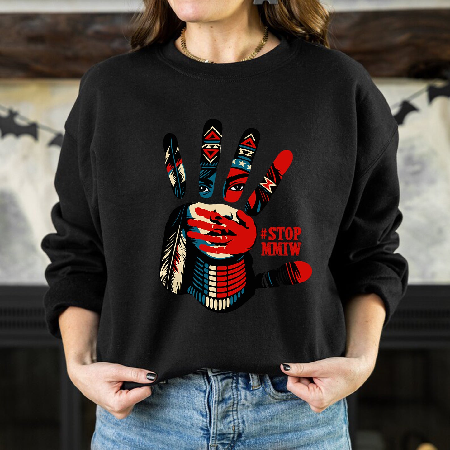 Stop Red Handprint - MMIW Unisex T-Shirt/Hoodie/V-Neck/Sweatshirt