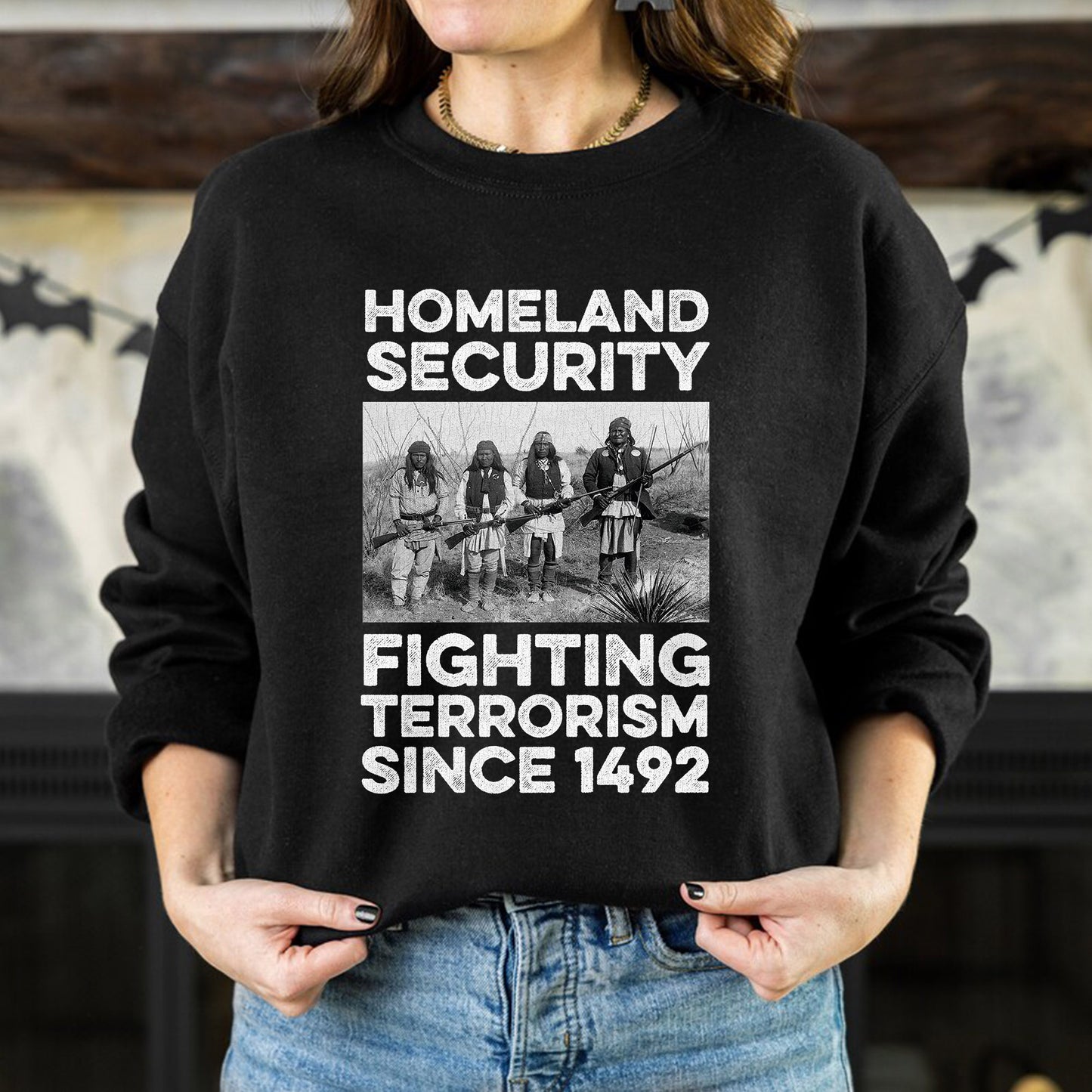 Native American Homeland Security Fighting Terrorism Since 1492 Four Man Fighting Unisex T-Shirt/Hoodie/Sweatshirt