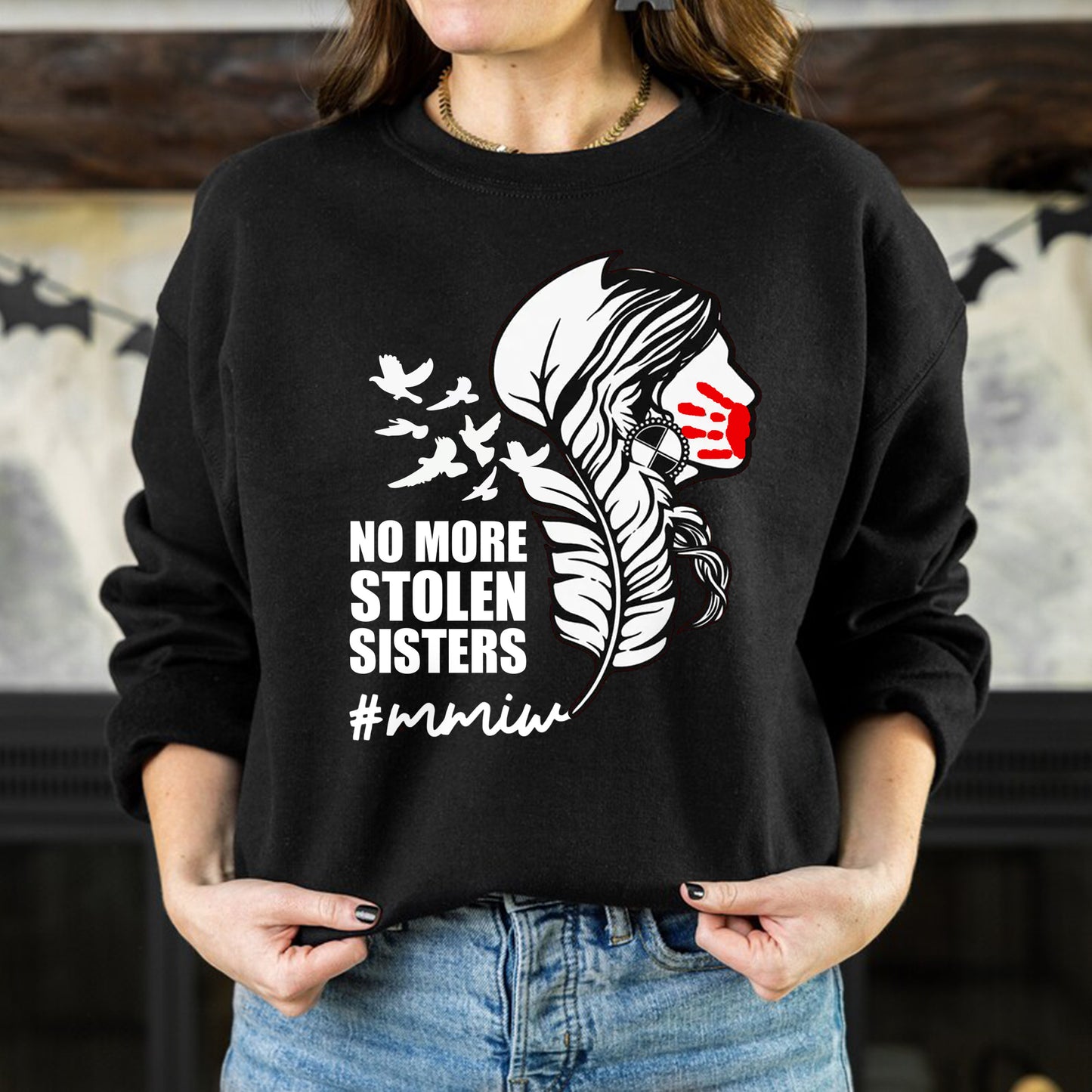 No More Stolen Sisters - MMIW Unisex Hoodie/T-Shirt/T-Shirt V-Neck/Sweatshirt - Support Missing Indigenous Women