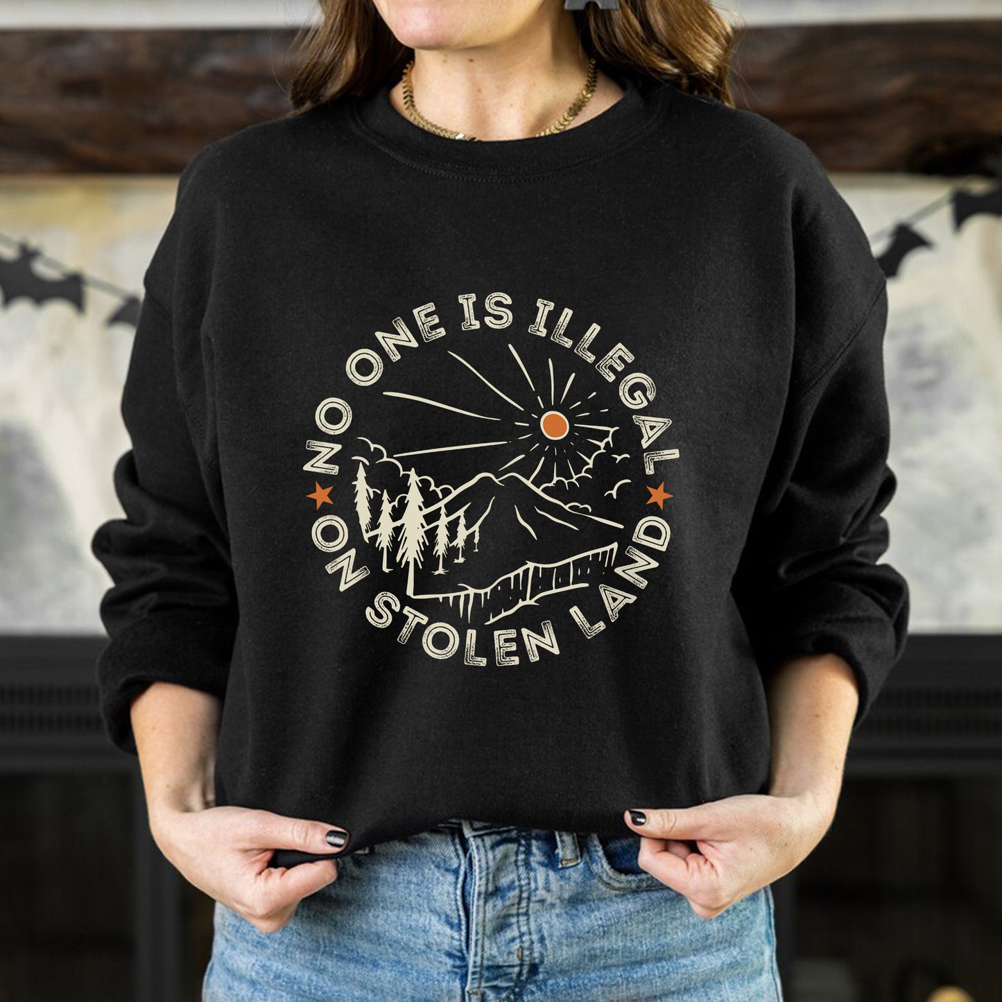 No One Is Illegal On Stolen Land Awareness Unisex T-Shirt/T-Shirt V-Neck/Hoodie/Sweatshirt