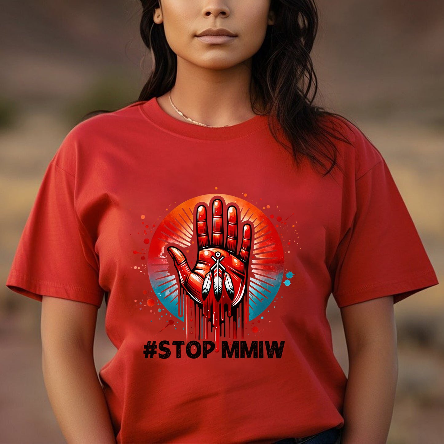 MMIW Stop Red Hand Unisex T-Shirt/T-shirt V-Neck/Hoodie/Sweatshirt