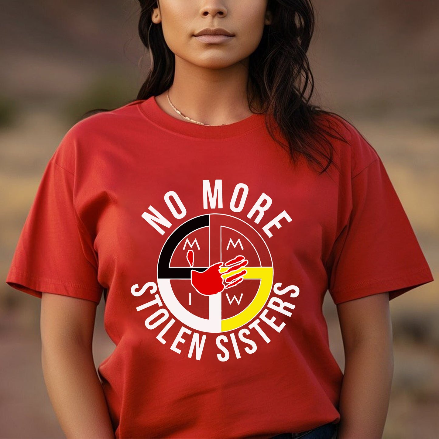 No More Stolen Sisters Red Hand - MMIW Unisex T-Shirt/Hoodie/V-Neck/Sweatshirt