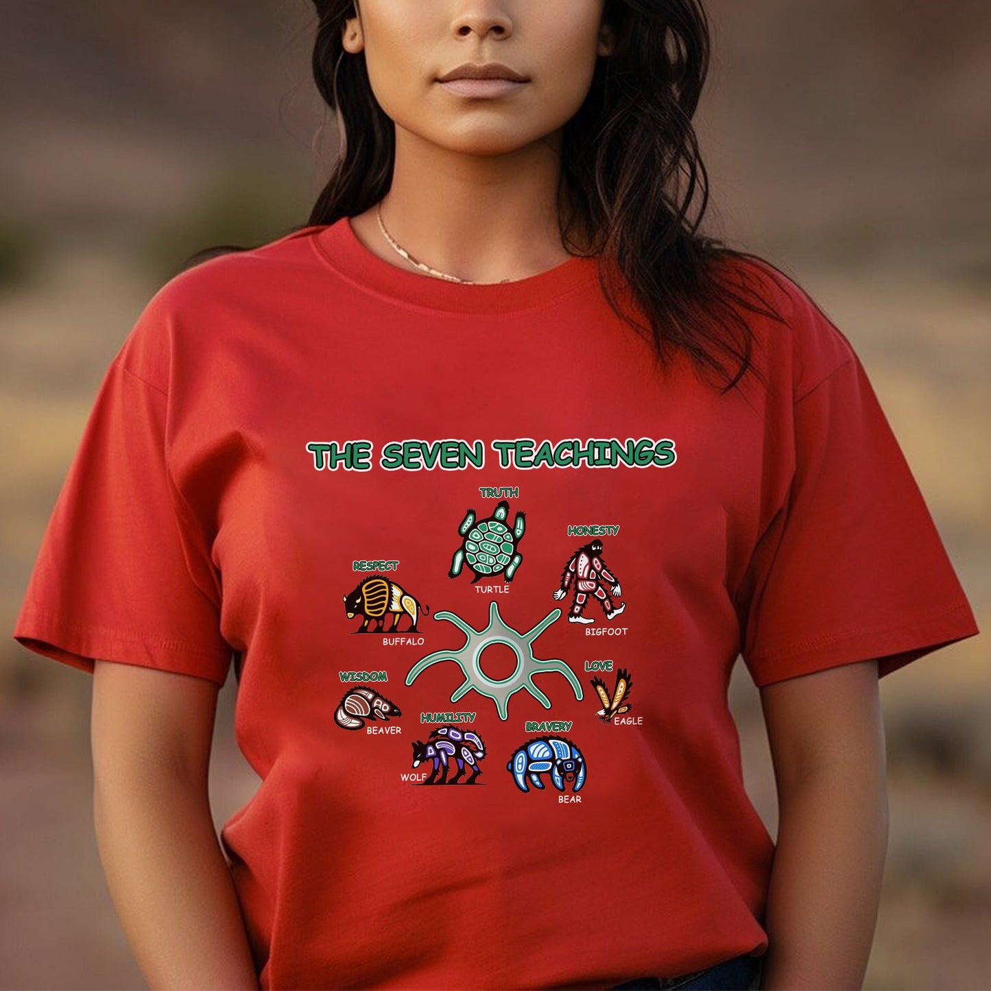 The Seven Sacred Laws Indigenous Value Culture Unisex T-Shirt/T-Shirt V-Neck/Hoodie/Sweatshirt
