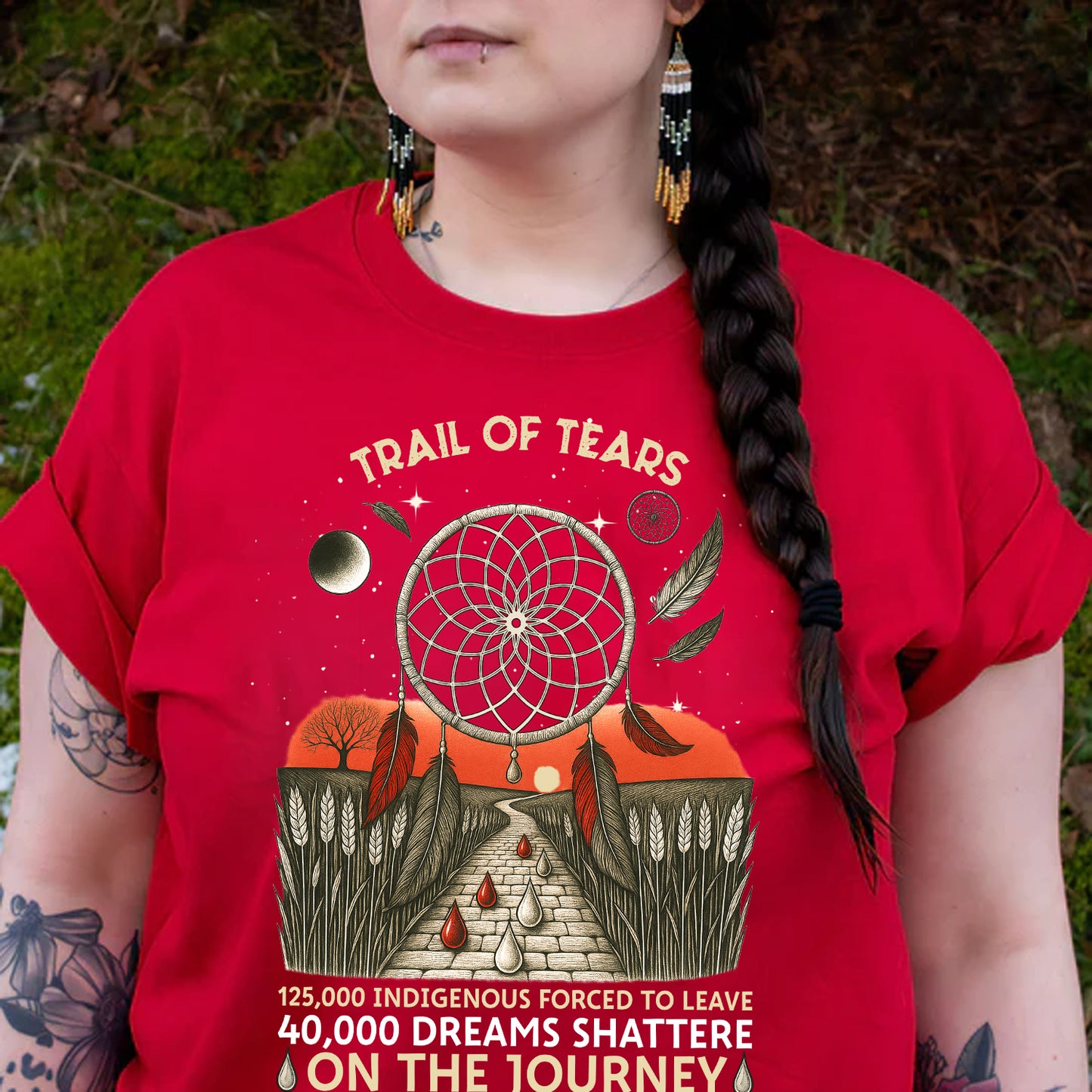 Trail Of Tears - 125000 Indigenous Forced To Leave 40000 Dreams Shattere Unisex T-Shirt/Hoodie/Sweatshirt
