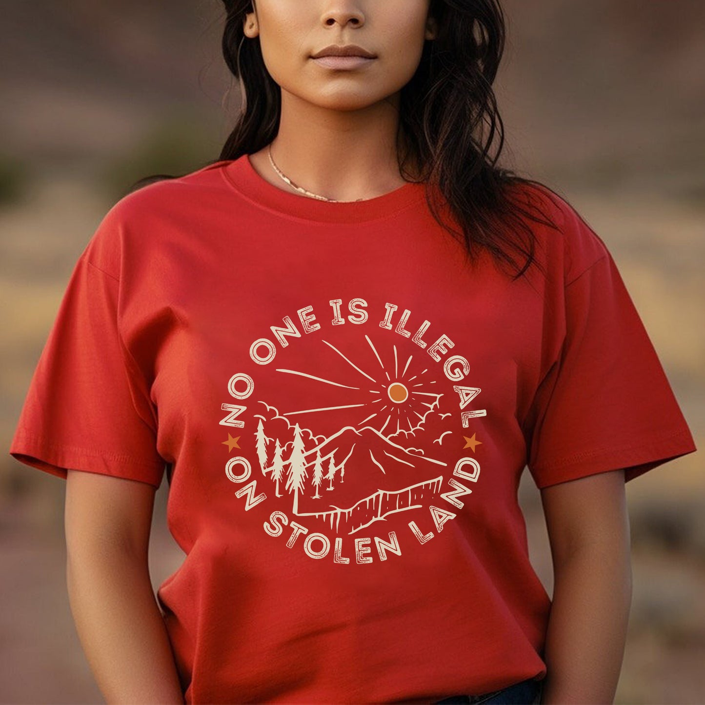 No One Is Illegal On Stolen Land Awareness Unisex T-Shirt/T-Shirt V-Neck/Hoodie/Sweatshirt