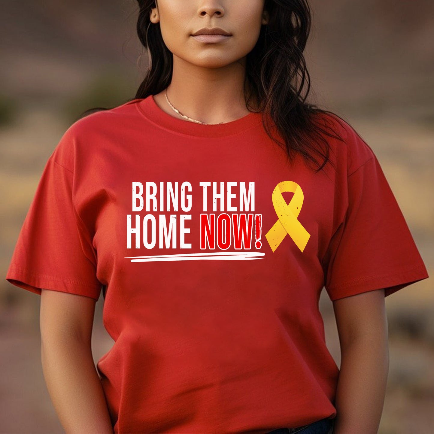 Bring Them Home NOW! Missing and Murdered Indigenous Women Yellow Ribbon Unisex T-Shirt/T-Shirt V-Neck/Hoodie/Sweatshirt