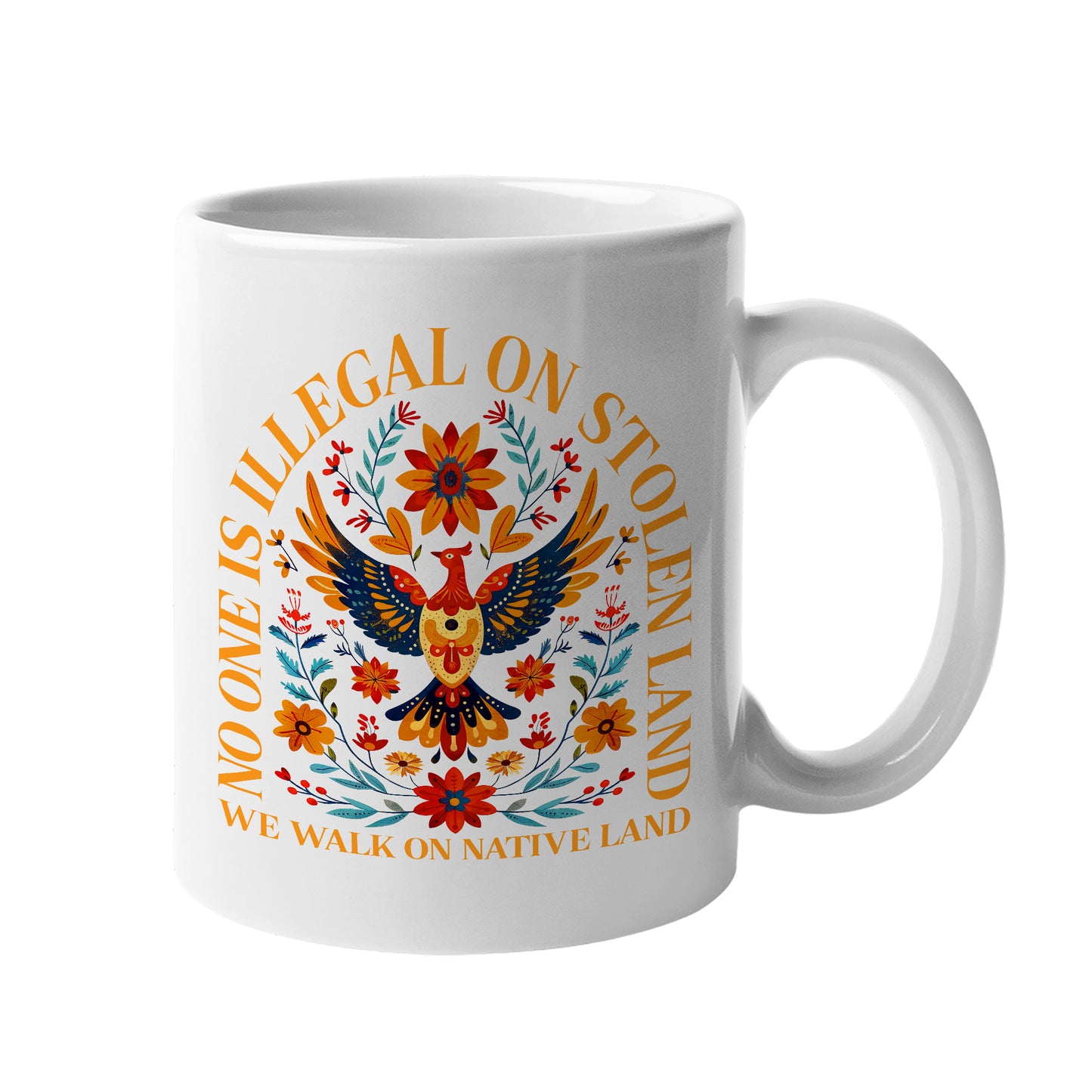 No One Is Illegal On Stolen Land. We Walk On Native Land Mug S28