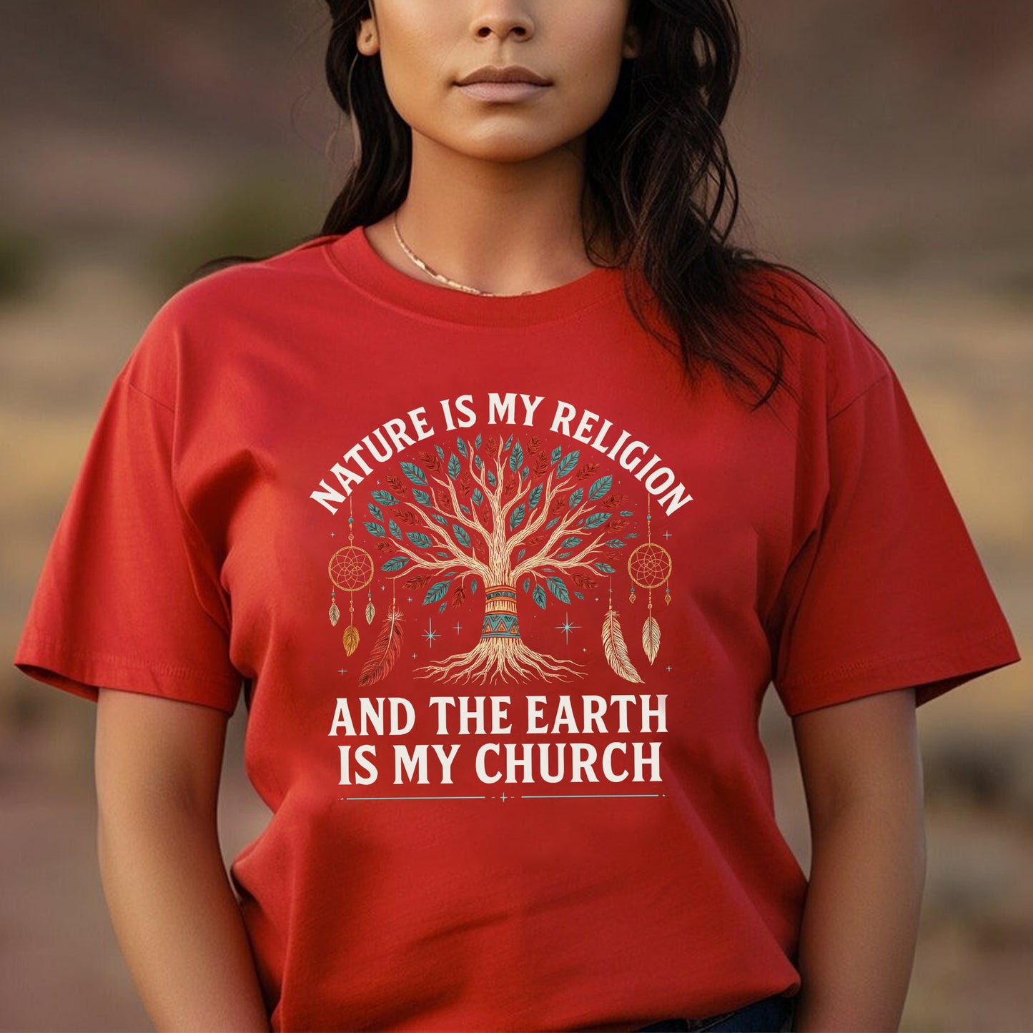 Nature Is My Religion Earth Is My Church Tree of Life Boho Unisex T-Shirt/T-Shirt V-Neck/Hoodie/Sweatshirt