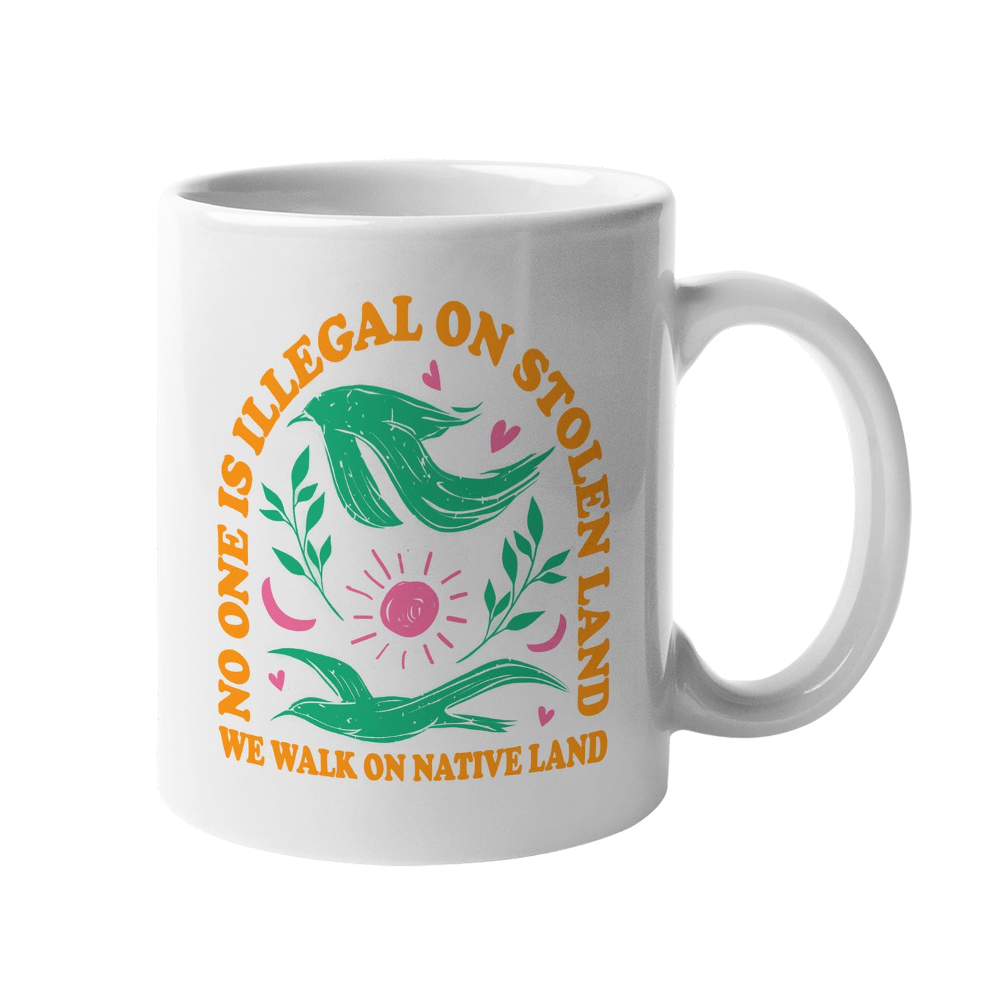 No One Is Illegal On Stolen Land. We Walk On Native Land Mug S17