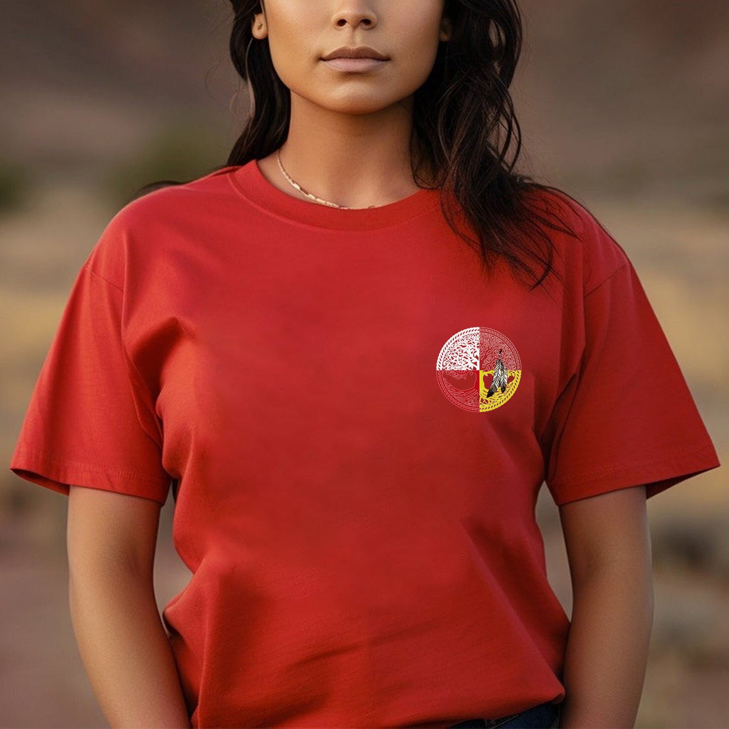Nature Is My Religion Four Directions Sacred Circle - Two Sides - Unisex T-Shirt/T-Shirt V-Neck/Hoodie/Sweatshirt