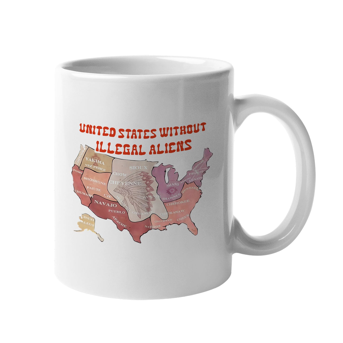 Native Tribes Map of America - Without Illegal Aliens Ceramic Coffee Mug