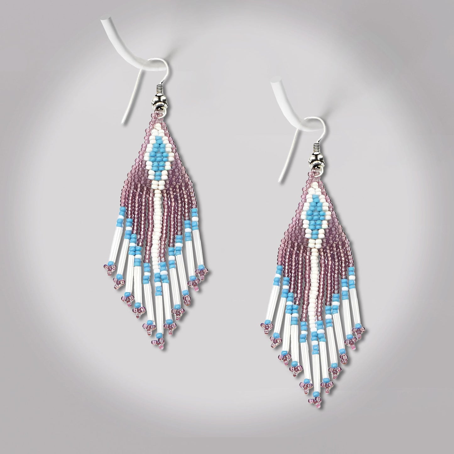 Purple Seed Beaded Handmade Earrings For Women