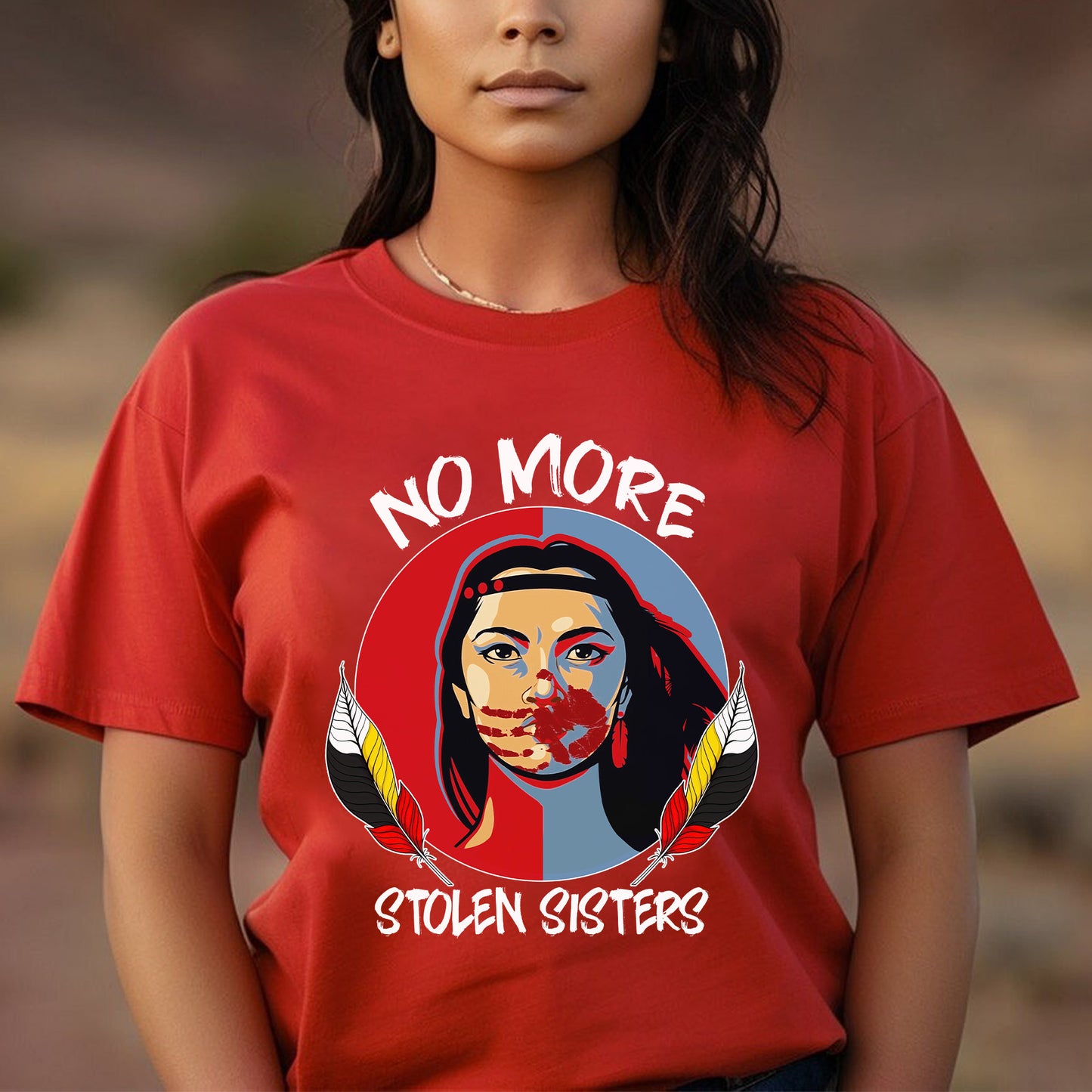MMIW No More Stolen Sisters Red Hand Indigenous Women Empowerment Unisex T-Shirt/T-Shirt V-Neck/Hoodie/Sweatshirt