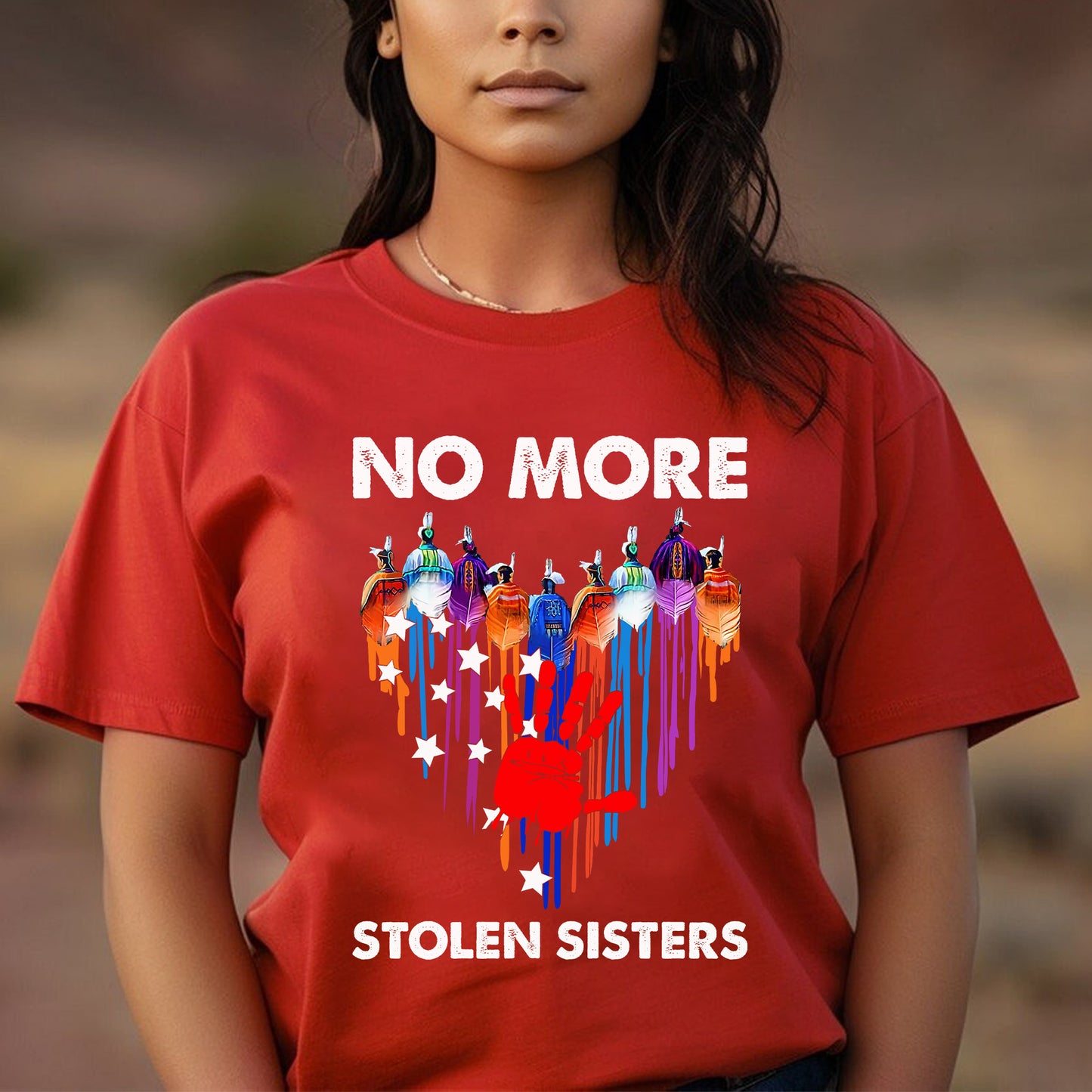 No More Stolen Sisters Red Hand Indigenous Women Awareness Unisex T-Shirt/T-Shirt V-Neck/Hoodie/Sweatshirt