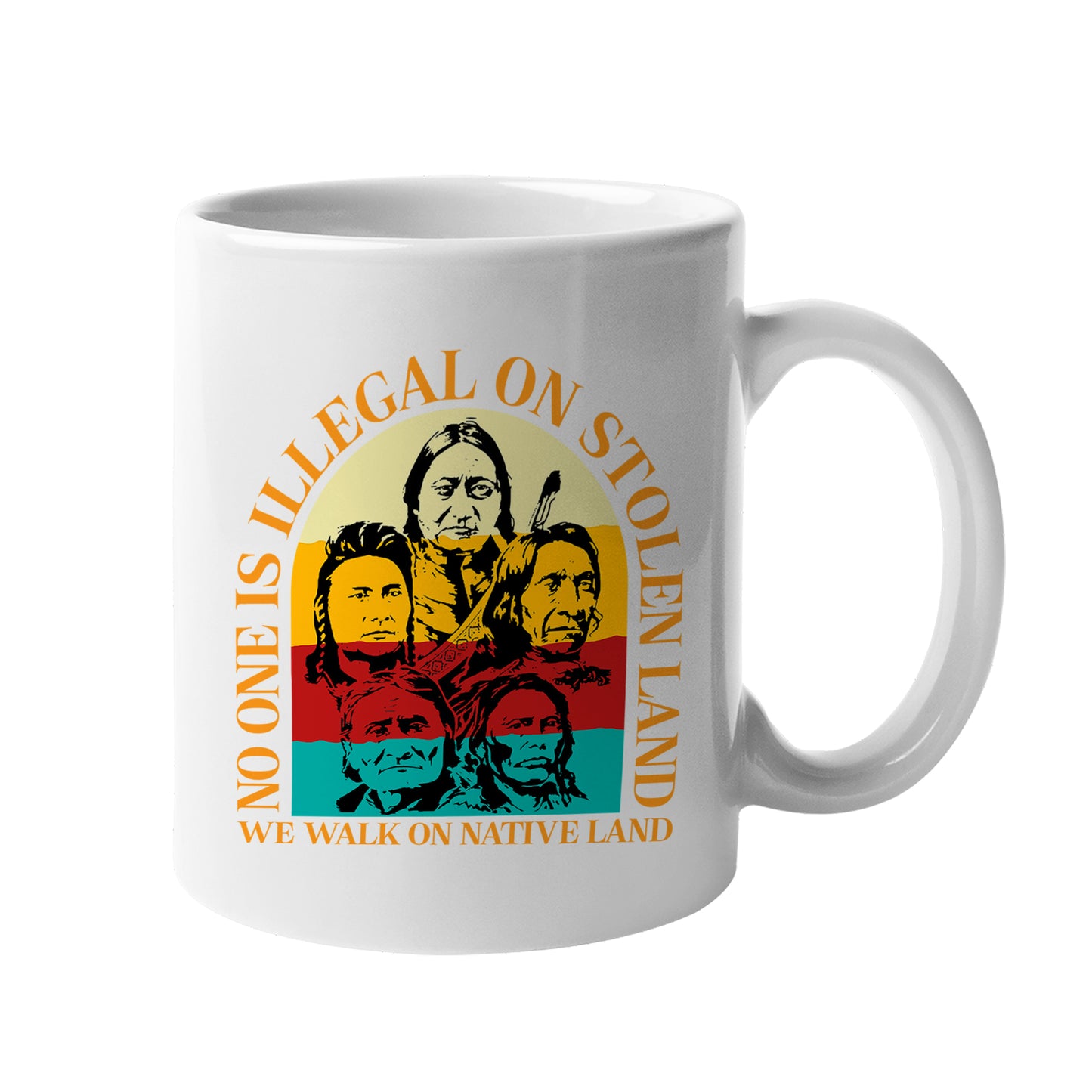 No One Is Illegal On Stolen Land. We Walk On Native Land Mug S16