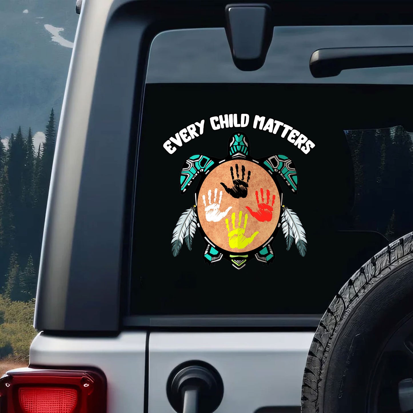 Every Child Matters Healing Feather - Native American Car Window Vinyl Sticker