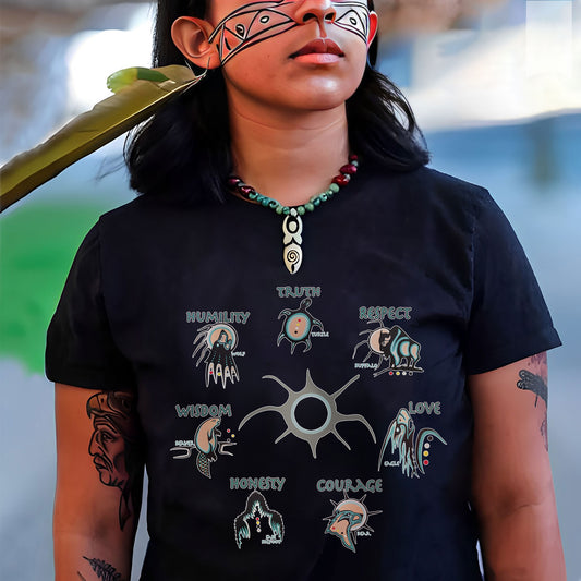 The Seven Sacred Laws Native American Indigenous Culture Unisex T-Shirt/T-Shirt V-Neck/Hoodie/Sweatshirt