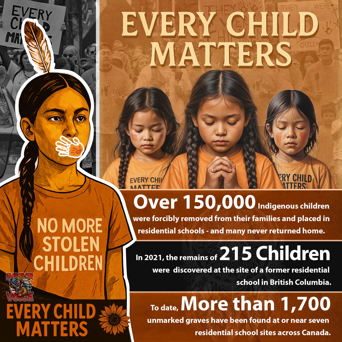 Every Child Matters Orange Shirt Day - Indigenous Awareness Feather Graphic Unisex T-shirt/Hoodie/Sweatshirt