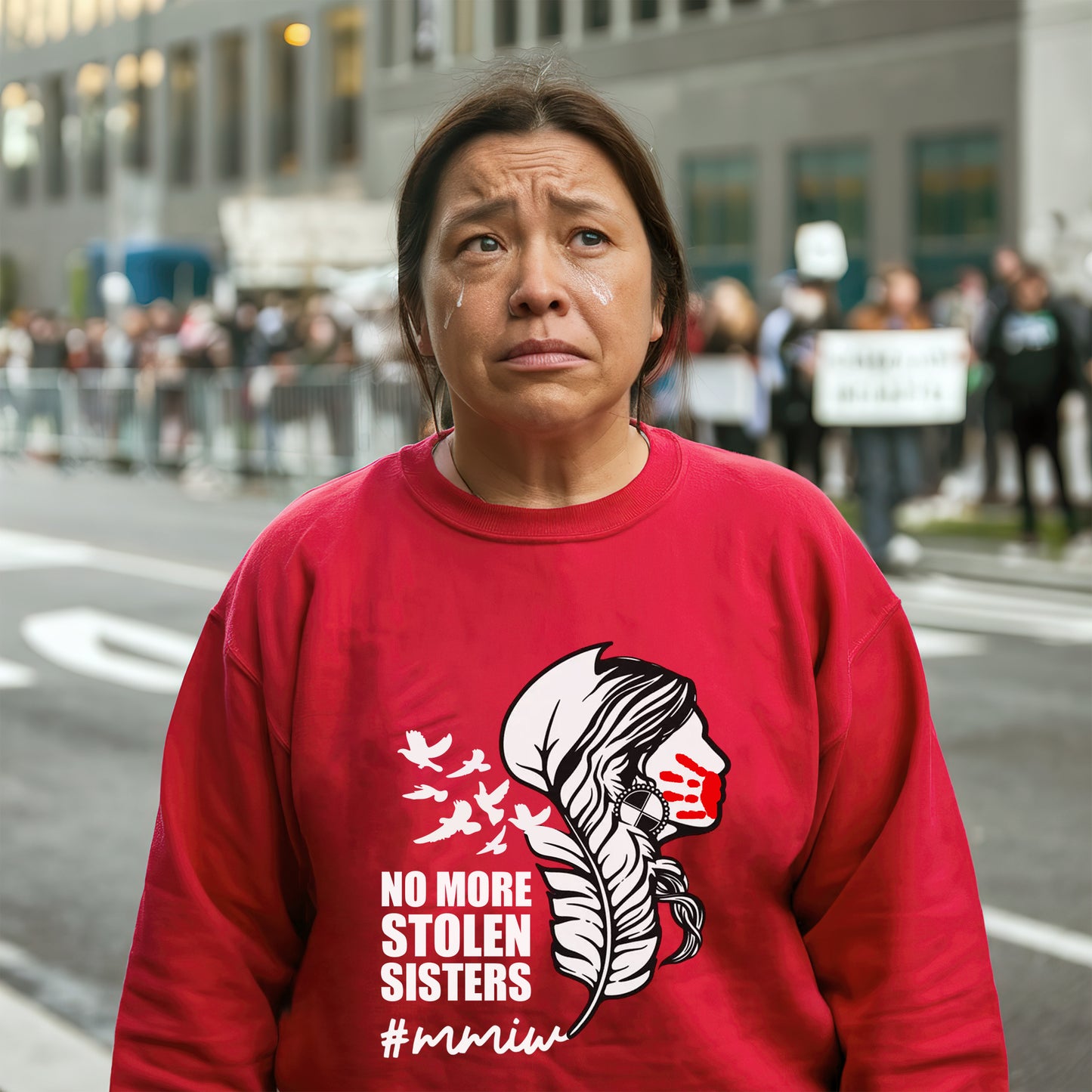 No More Stolen Sisters - MMIW Unisex Hoodie/T-Shirt/T-Shirt V-Neck/Sweatshirt - Support Missing Indigenous Women