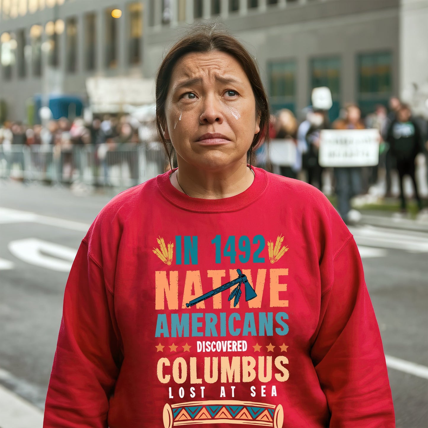 1492 Native Americans Discovered Columbus Unisex T-shirt/V-neck T-shirt /Hoodie/Sweatshirt