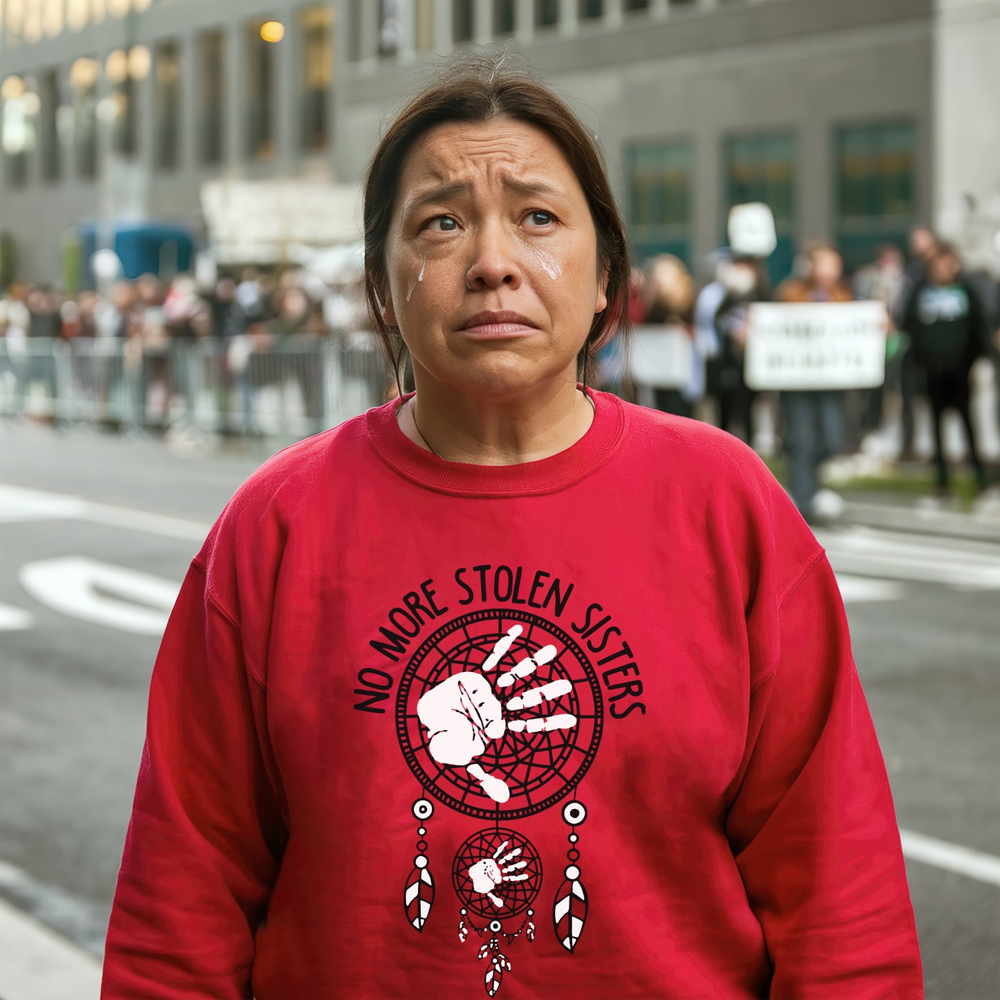 No More Stolen Sisters Red Handprint - MMIW Unisex T-Shirt/Hoodie/V-Neck/Sweatshirt