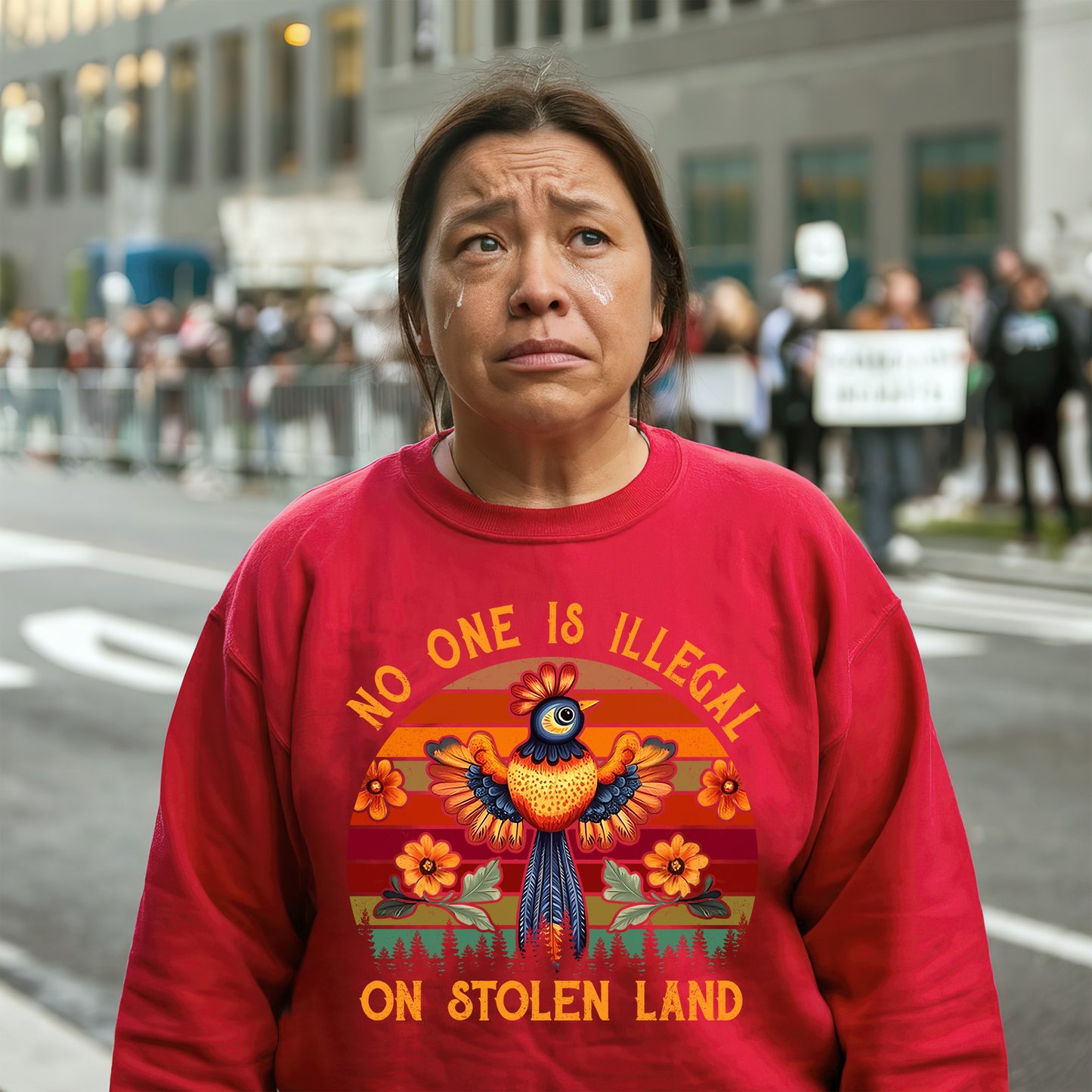 NO ONE IS ILLEGAL ON STOLEN LAND 25 - One sides - Unisex T-Shirt/T-Shirt V-Neck/Hoodie/Sweatshirt