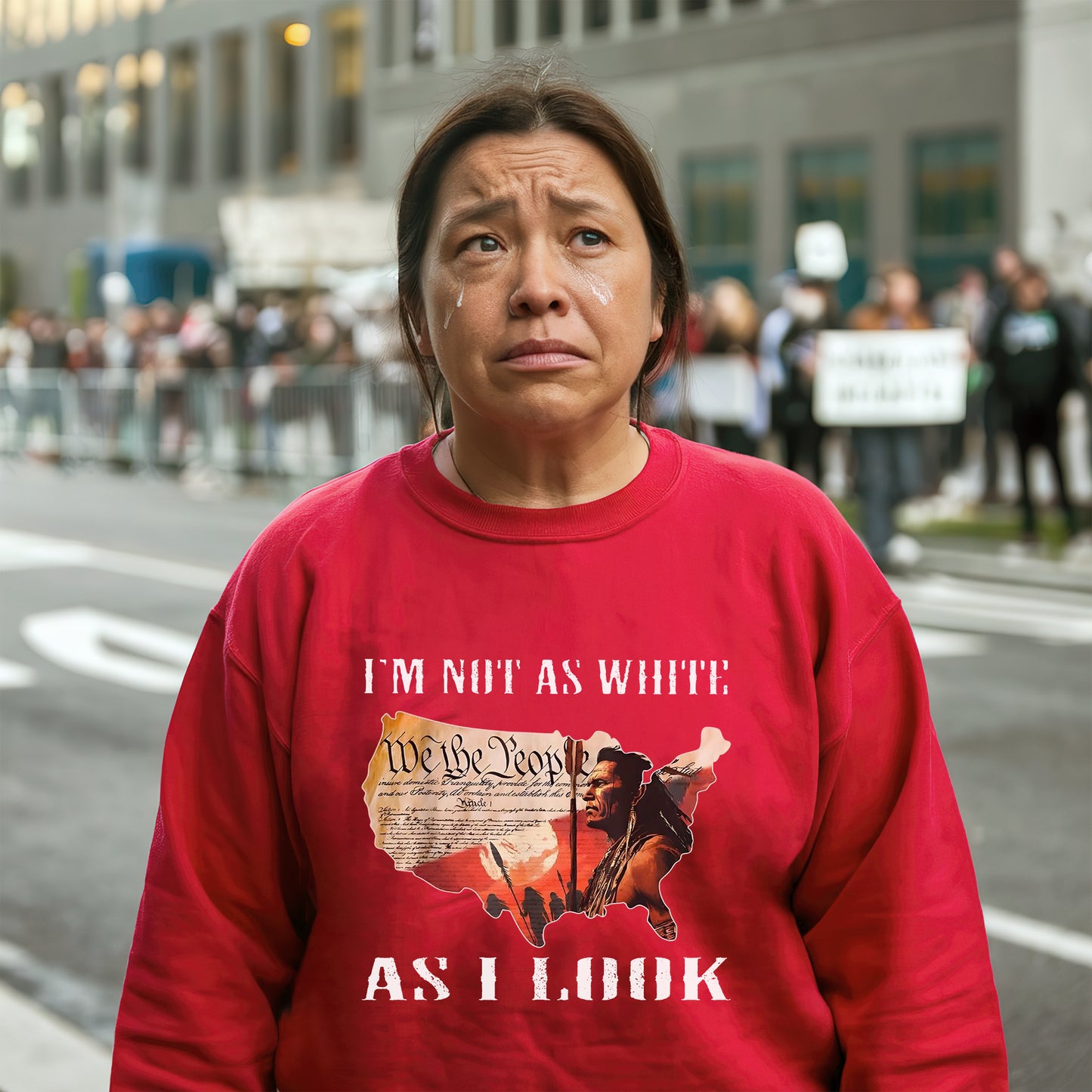 Native American Warrior - "I’m Not As White As I Look" Unisex T-Shirt/T-Shirt V-Neck/Hoodie/Sweatshirt