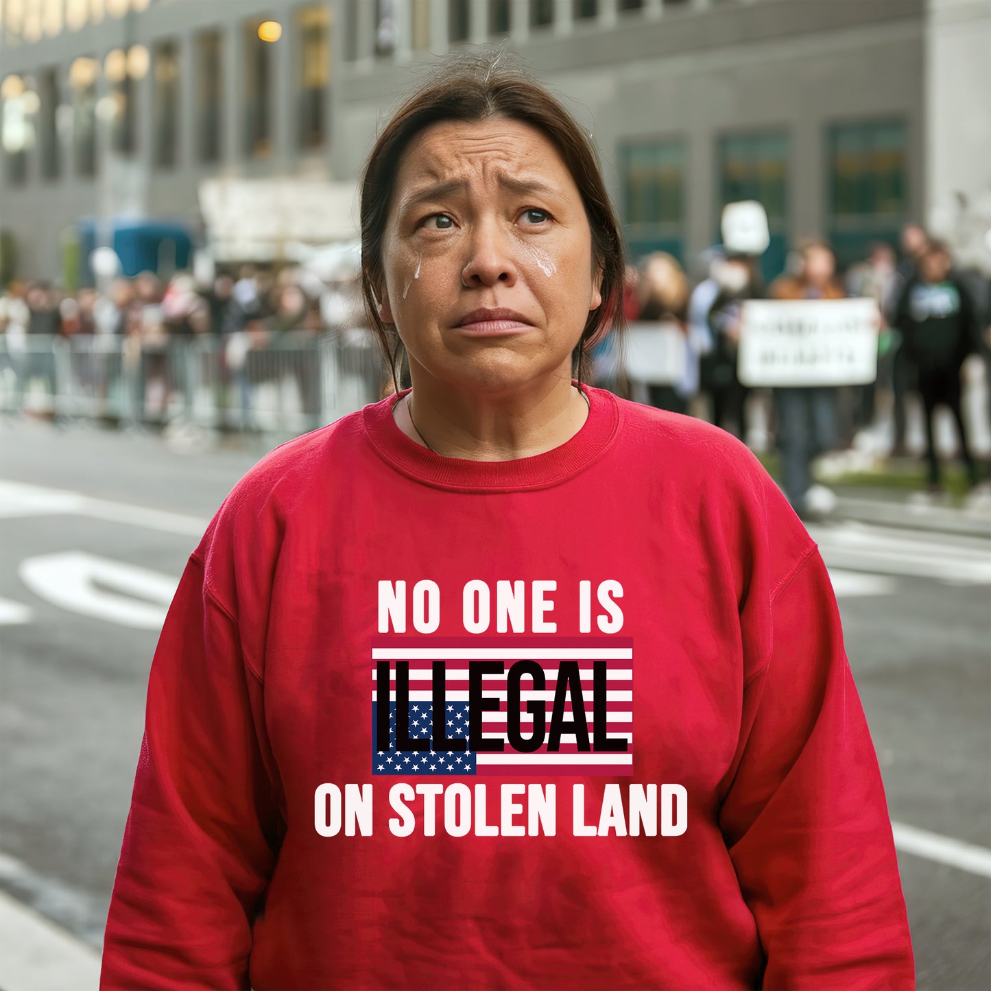 No One Is Illegal On Stolen Land Bold Statement Unisex T-Shirt/T-Shirt V-Neck/Hoodie/Sweatshirt
