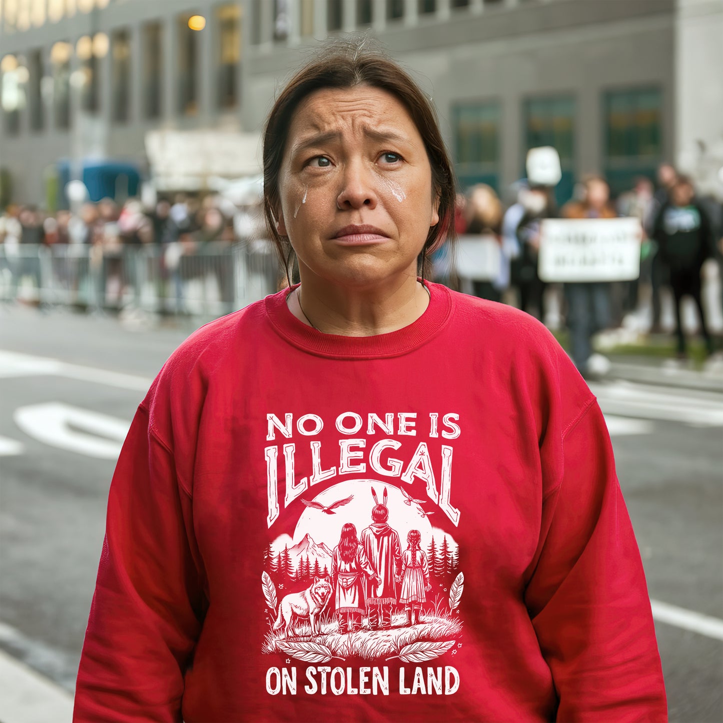 No One Is Illegal on Stolen Land Native Family Unisex T-Shirt/T-Shirt V-Neck/Hoodie/Sweatshirt