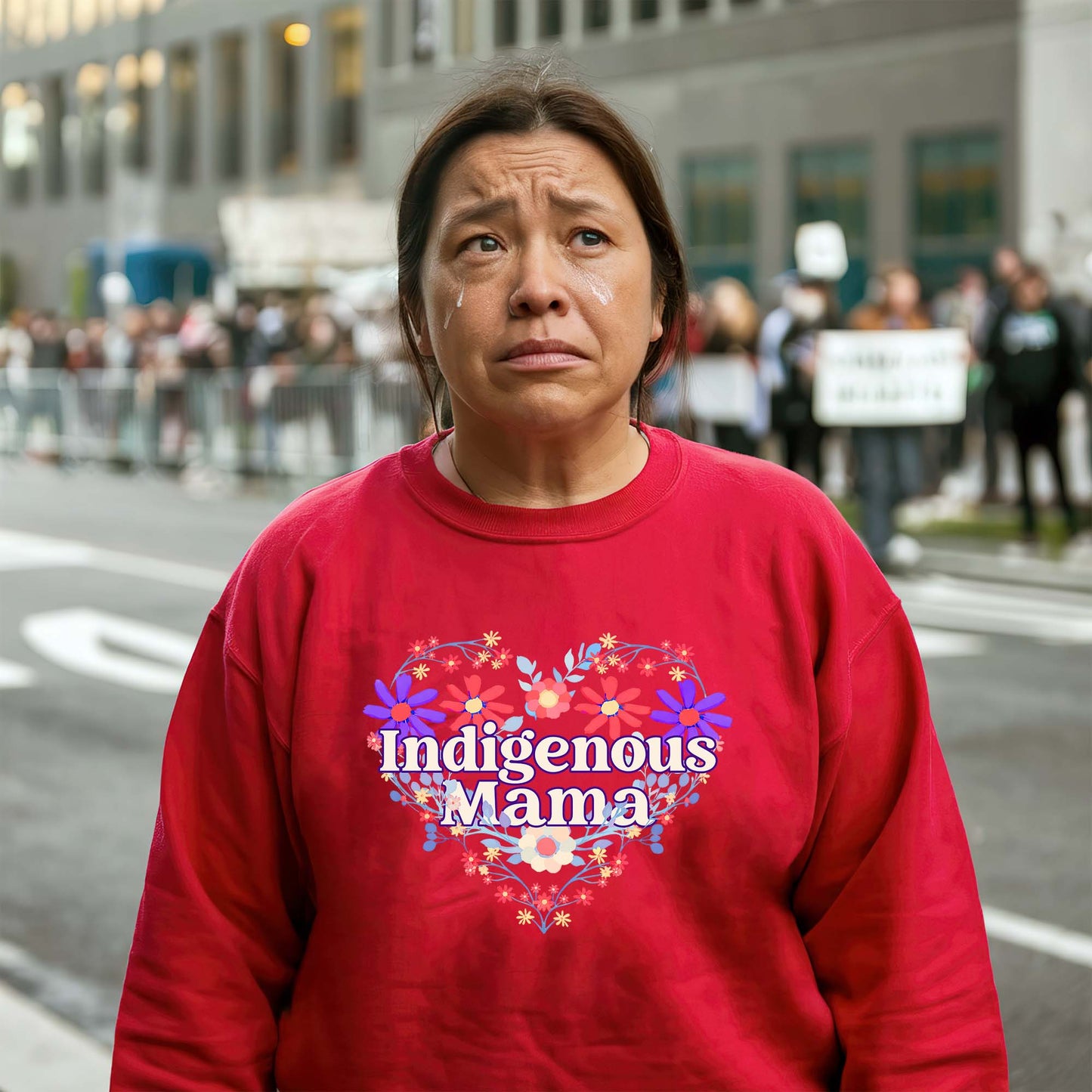 Indigenous Mama Floral Heart - Native American Pride Unisex T-shirt/T-shirt V-neck/Hoodie/Sweatshirt