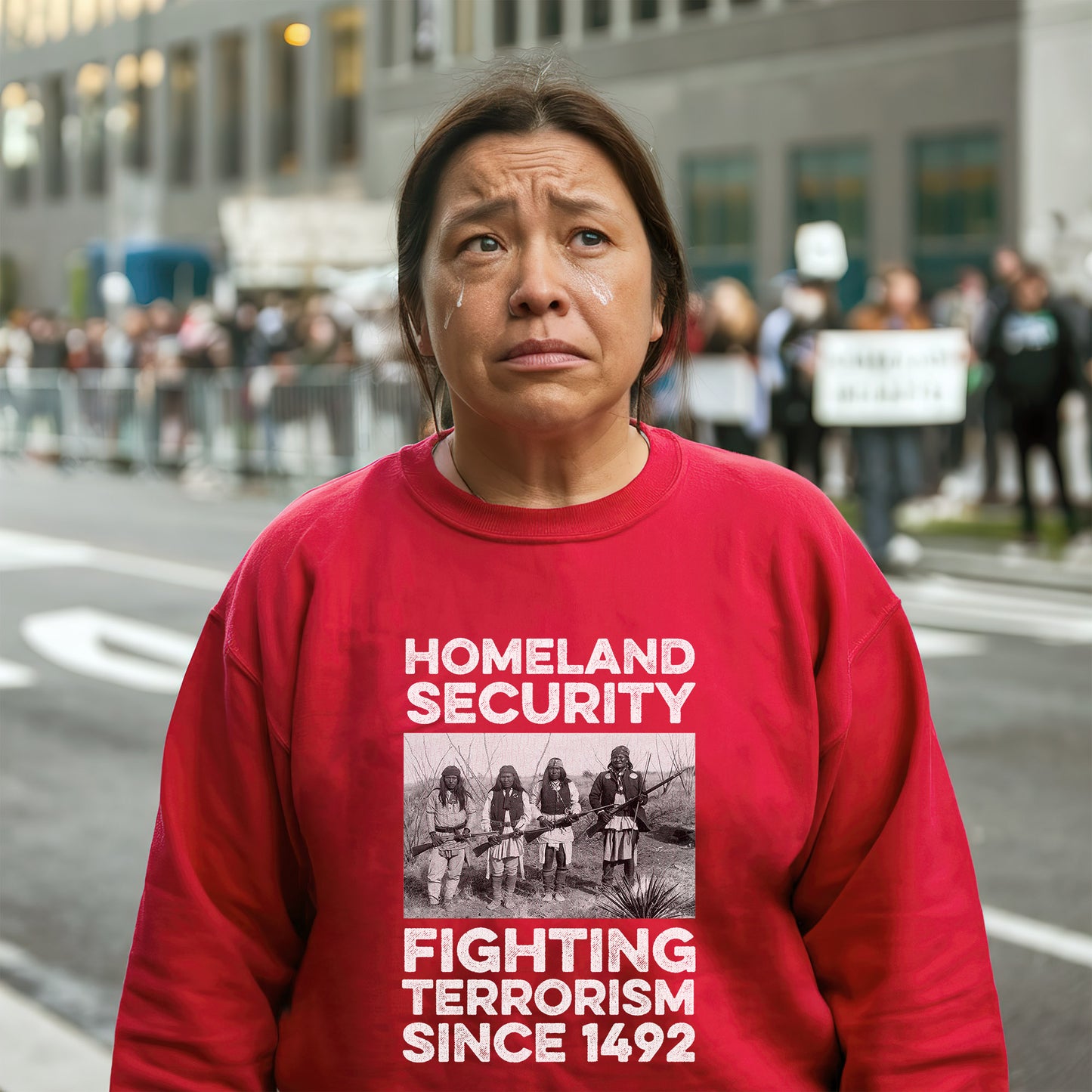 Native American Homeland Security Fighting Terrorism Since 1492 Four Man Fighting Unisex T-Shirt/Hoodie/Sweatshirt