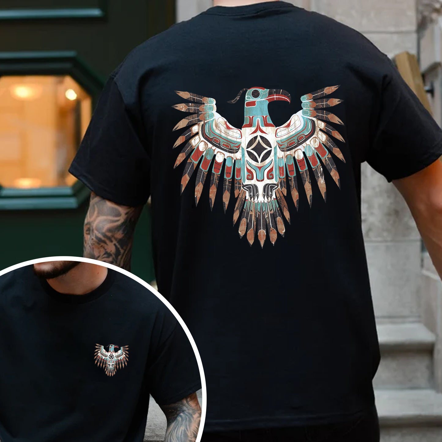 Thunderbird Native American Eagle Unisex - Two sides - T-Shirt/T-Shirt V-Neck/Hoodie/Sweatshirt