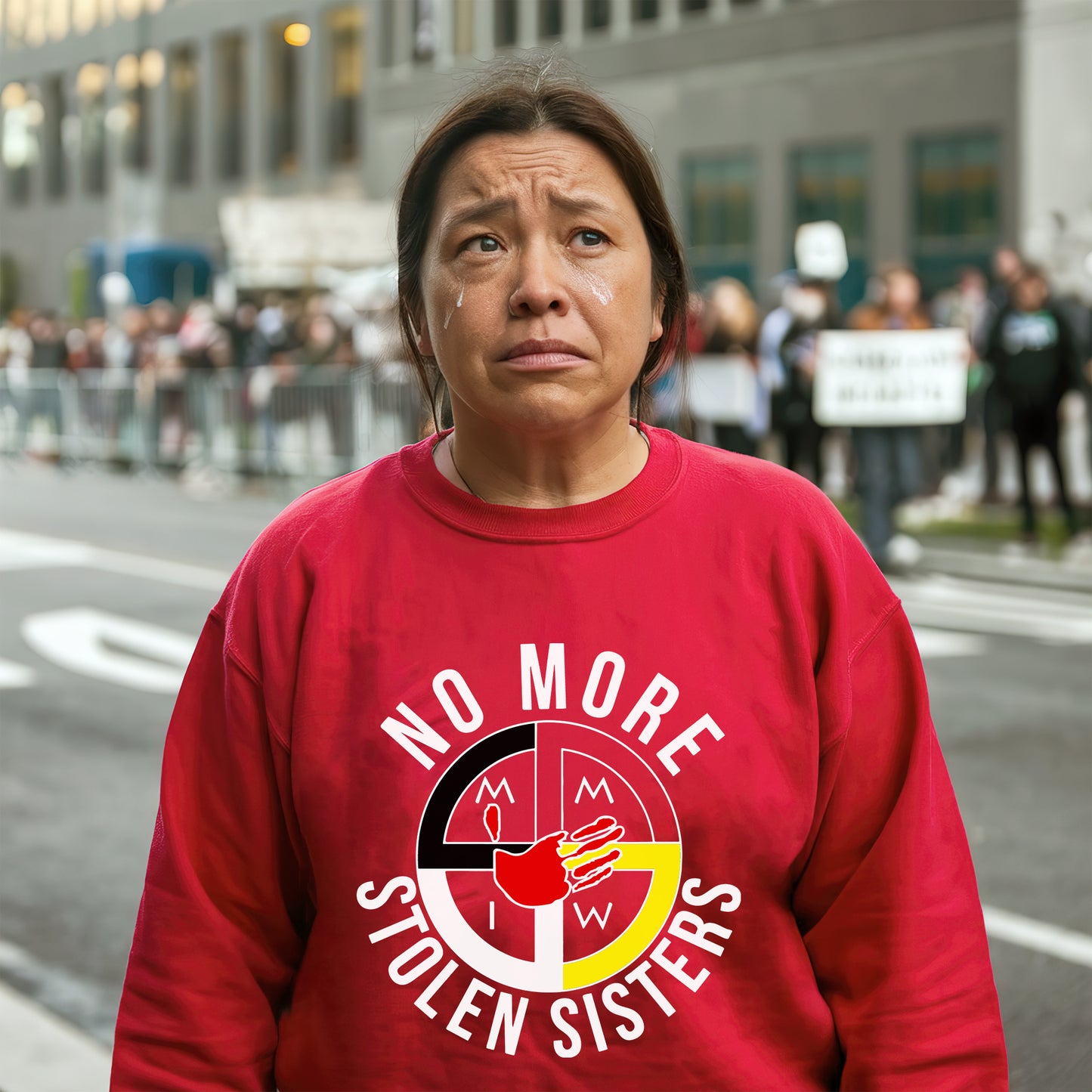 No More Stolen Sisters Red Hand - MMIW Unisex T-Shirt/Hoodie/V-Neck/Sweatshirt