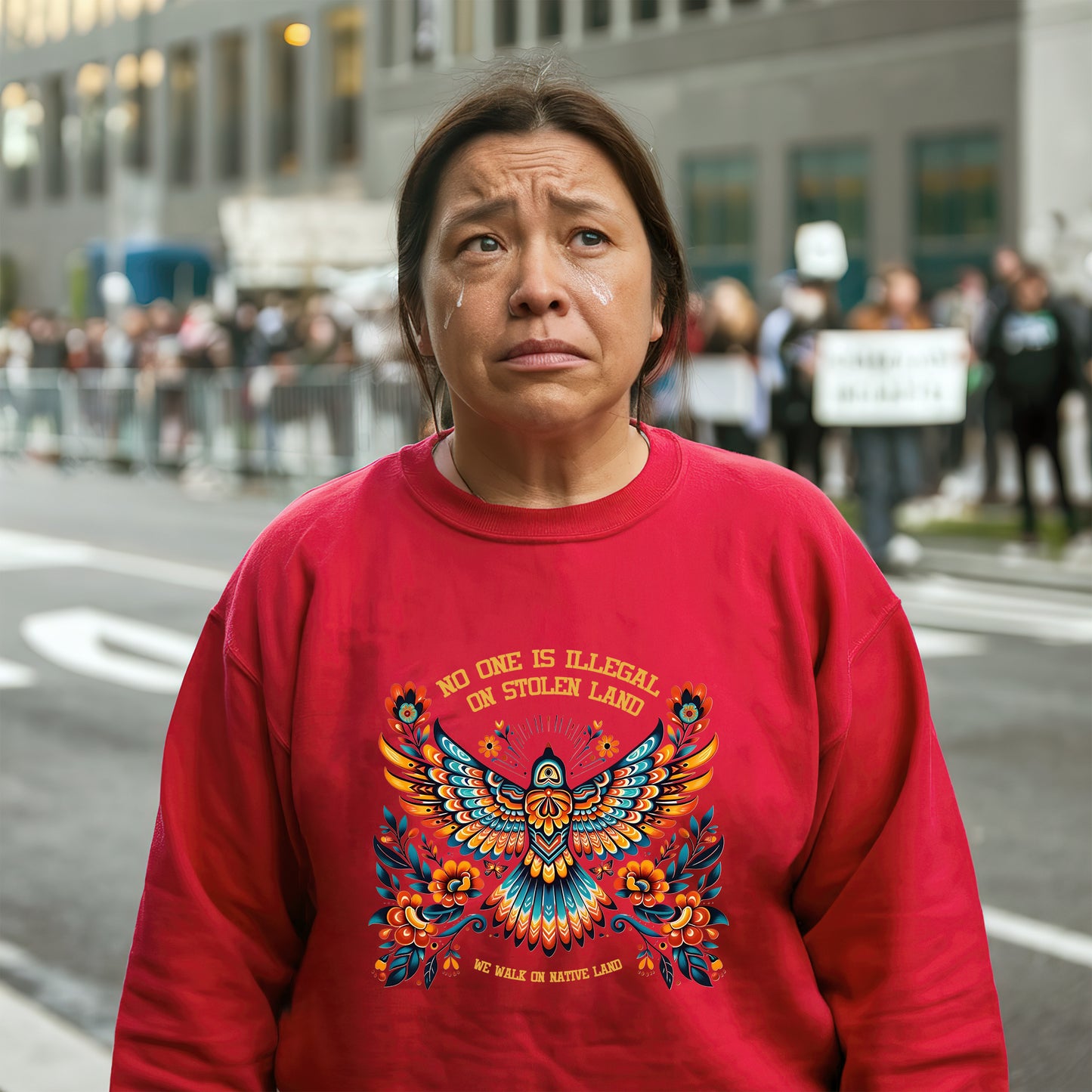 No One Is Illegal On Stolen Land Colorful Eagle Unisex T-Shirt/T-Shirt V-Neck/Hoodie/Sweatshirt