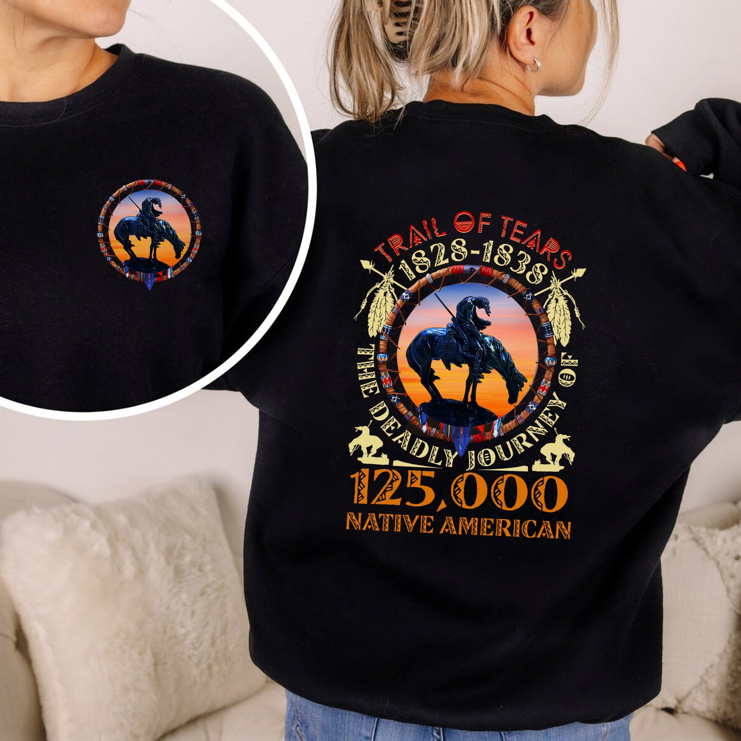 Trail of Tears Memorial β 125,000 Native Americans Lost Unisex - Two sides - T-Shirt/T-Shirt V-Neck/Hoodie/Sweatshirt