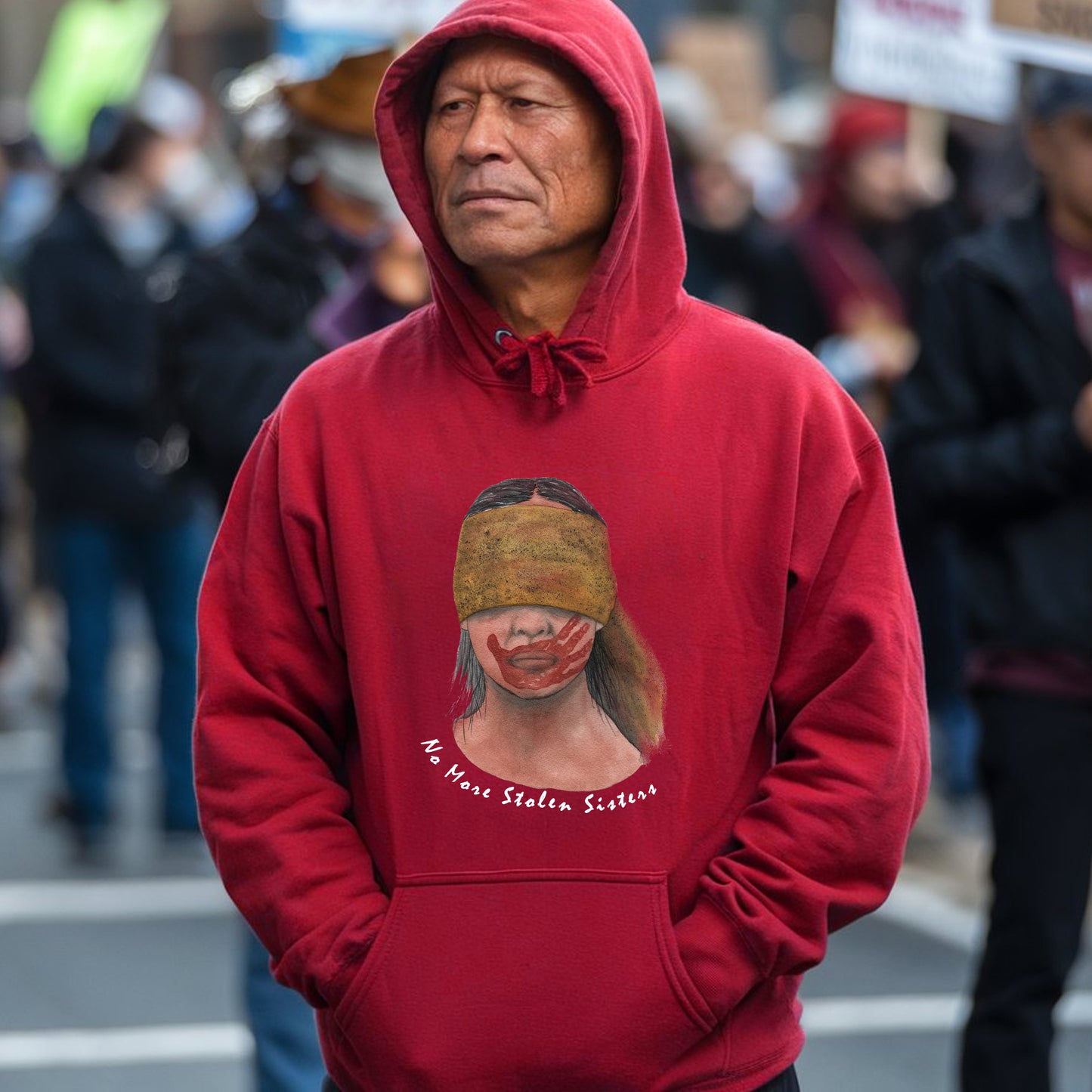 No More Stolen Sisters - MMIW Unisex Hoodie/T-Shirt/T-Shirt V-Neck/Sweatshirt - Raise Awareness for Missing Indigenous Women