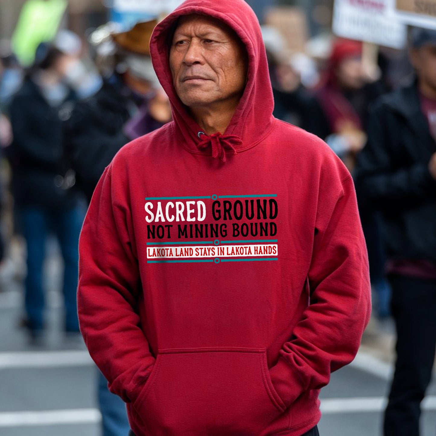 Sacred Ground Not Mining Bound Lakota Land Unisex T-shirt/T-shirt V-neck/Hoodie/Sweatshirt