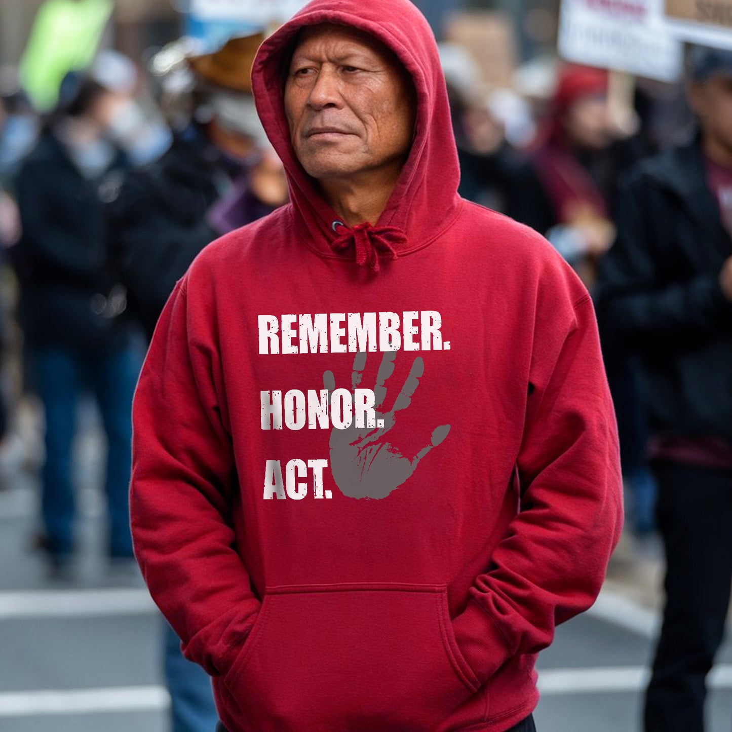 Remember. Honor. Act: MMIW Awareness Unisex T-shirt/V-neck T-shirt /Hoodie/Sweatshirt