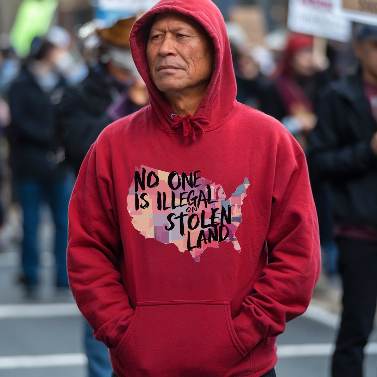 No One Is Illegal On Stolen Land Indigenous Rights USA Unisex T-Shirt/T-Shirt V-Neck/Hoodie/Sweatshirt