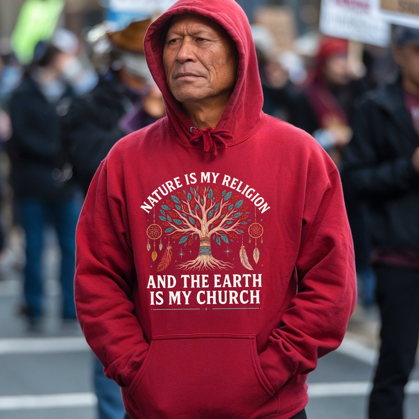 Nature Is My Religion Earth Is My Church Tree of Life Boho Unisex T-Shirt/T-Shirt V-Neck/Hoodie/Sweatshirt