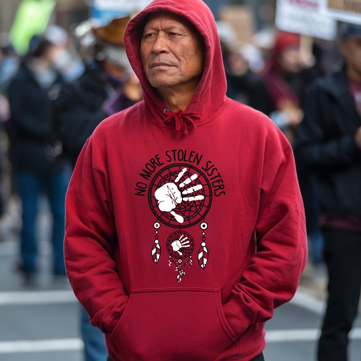 No More Stolen Sisters Red Handprint - MMIW Unisex T-Shirt/Hoodie/V-Neck/Sweatshirt