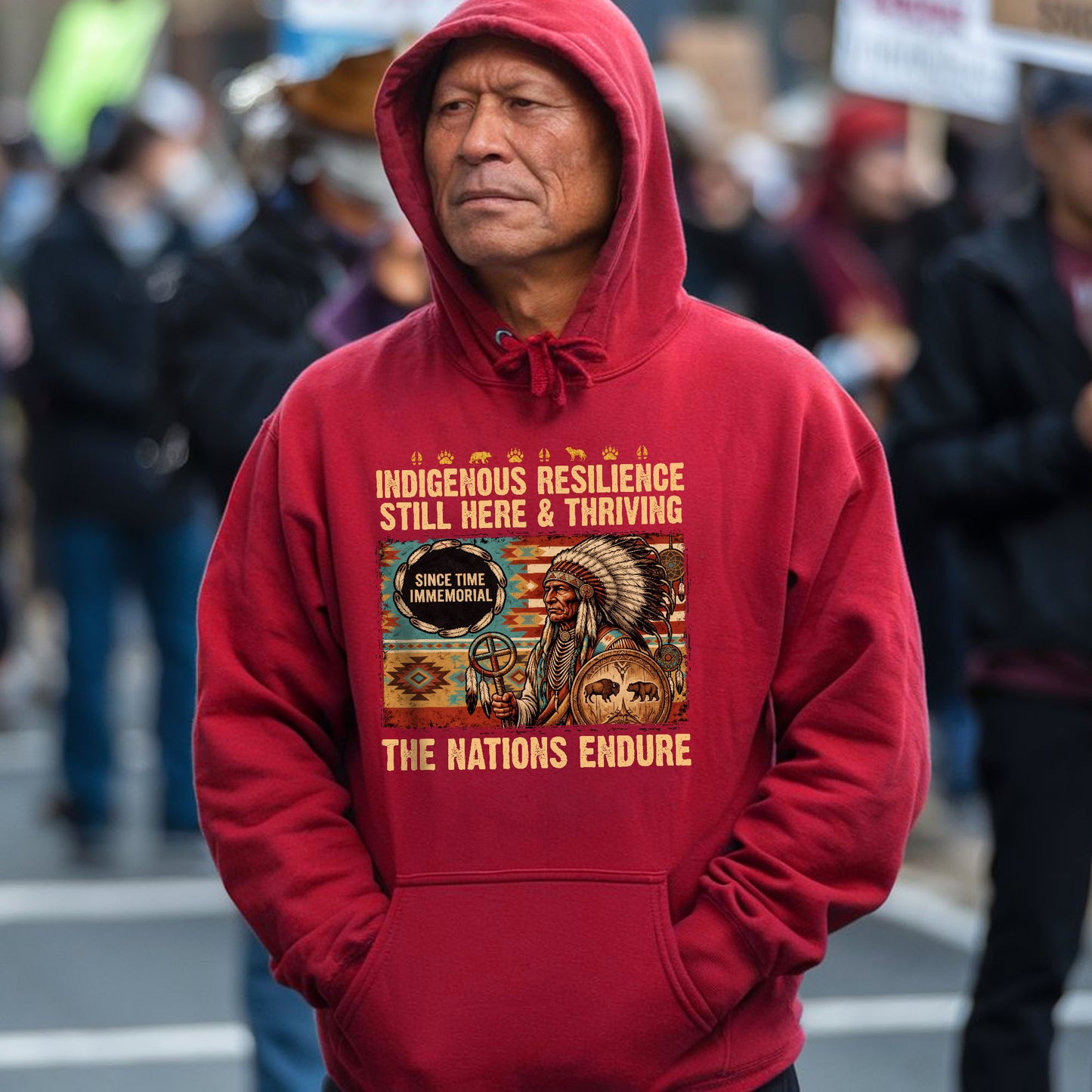 Indigenous Resilience Still Here & Thriving - The Nations Endure - Unisex T-shirt/V-neck T-shirt/Hoodie/Sweatshirt