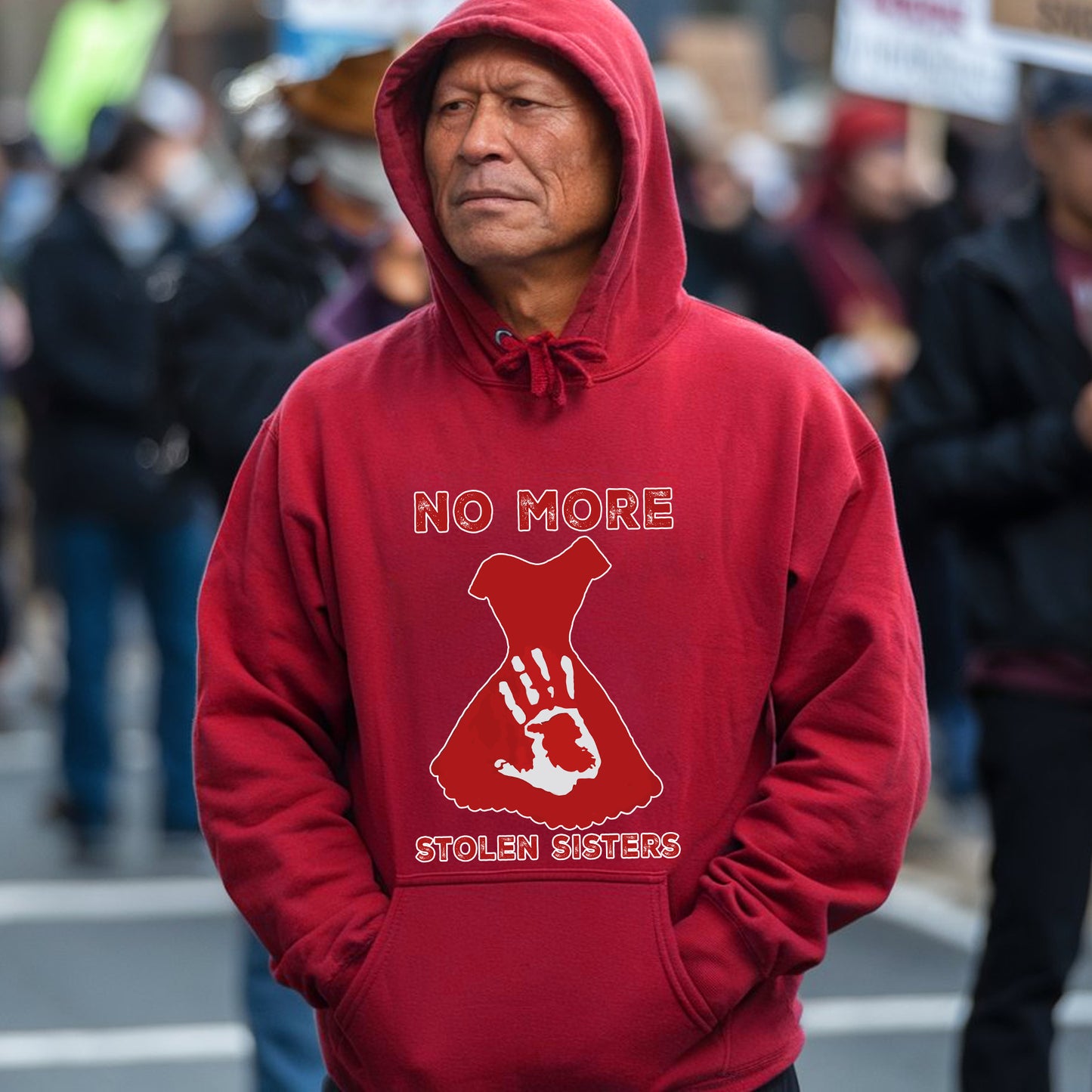 No More Stolen Sisters - MMIW Unisex Hoodie/T-Shirt/T-Shirt V-Neck/Sweatshirt - Support Missing Indigenous Women Justice